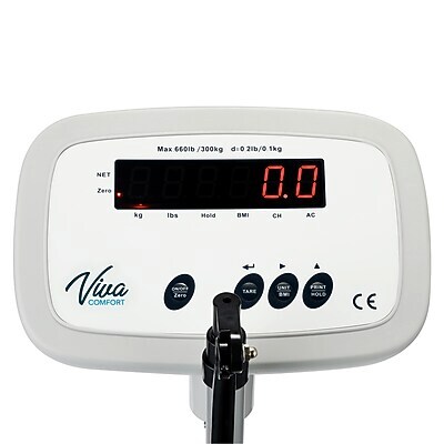 Viva Comfort Digital BMI Physician Weight & Height Scale, 660 lbs. Capacity, White (ADI904-01-MK)