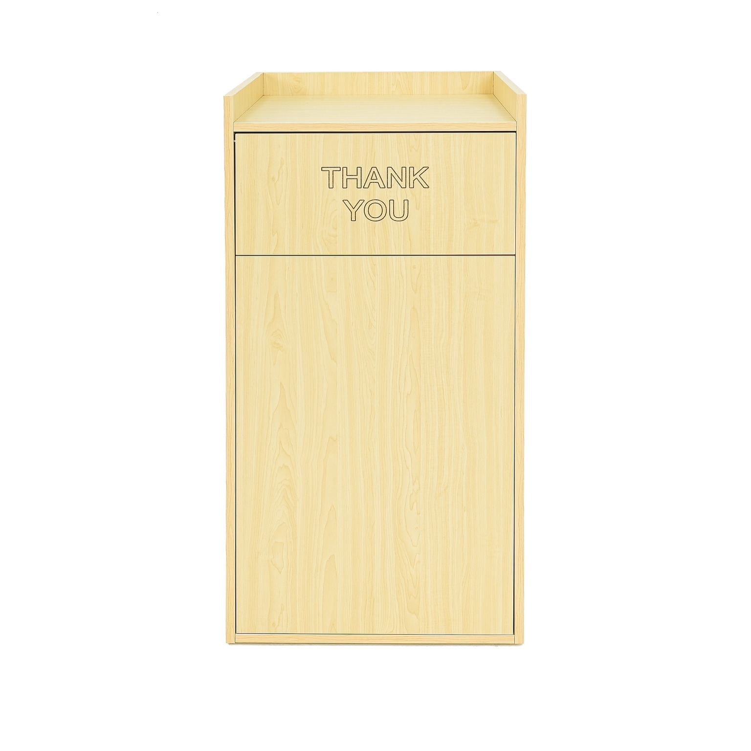 Alpine Industries Wood Trash Can Enclosure with Tray Top, 40 Gallon, Oak (476-MEO)