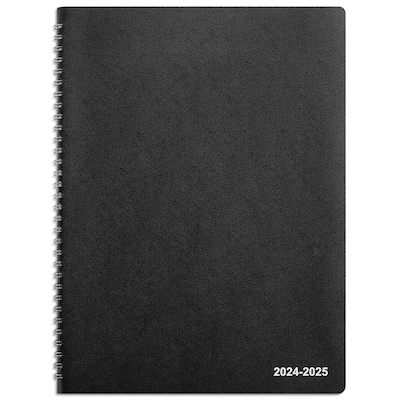2024-2025 Staples 8" x 11" Academic  Monthly Planner, Faux Leather Cover, Black (ST23571-23)