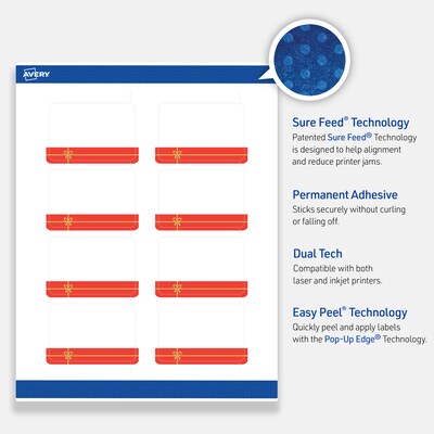 Avery Rectangle Multipurpose Labels, 2" x 3", White, 80/Pack (19479370558)