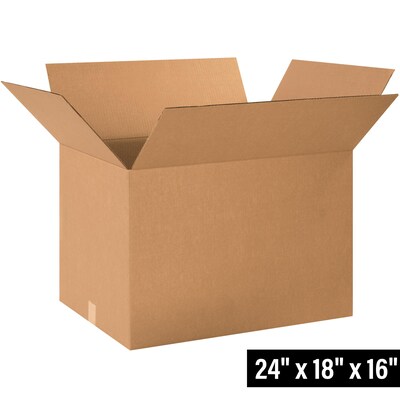 24 x 18 x 16 Shipping Boxes, 32 ECT, Brown, 15/Bundle (241816)