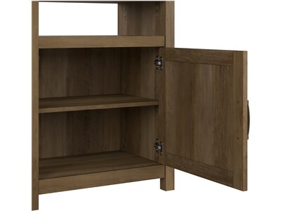Bush Furniture Knoxville Console TV Stand with 5 Shelf Bookcases with Doors, Screens up to 70", Reclaimed Pine (CGR021RCP)