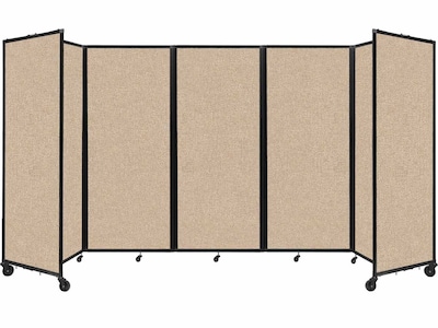 Versare The Room Divider 360 Freestanding Folding Portable Partition, 82H x 168W, Beige Fabric (11
