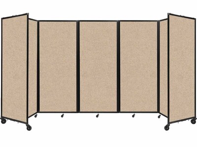 Versare The Room Divider 360 Freestanding Folding Portable Partition, 82H x 168W, Beige Fabric (1182501)