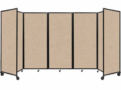 Versare The Room Divider 360 Freestanding Folding Portable Partition, 82H x 168W, Beige Fabric (11