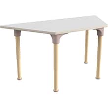 Flash Furniture Bright Beginnings Hercules Trapezoid Table, 47 x 20.75, Height Adjustable, Beech/W