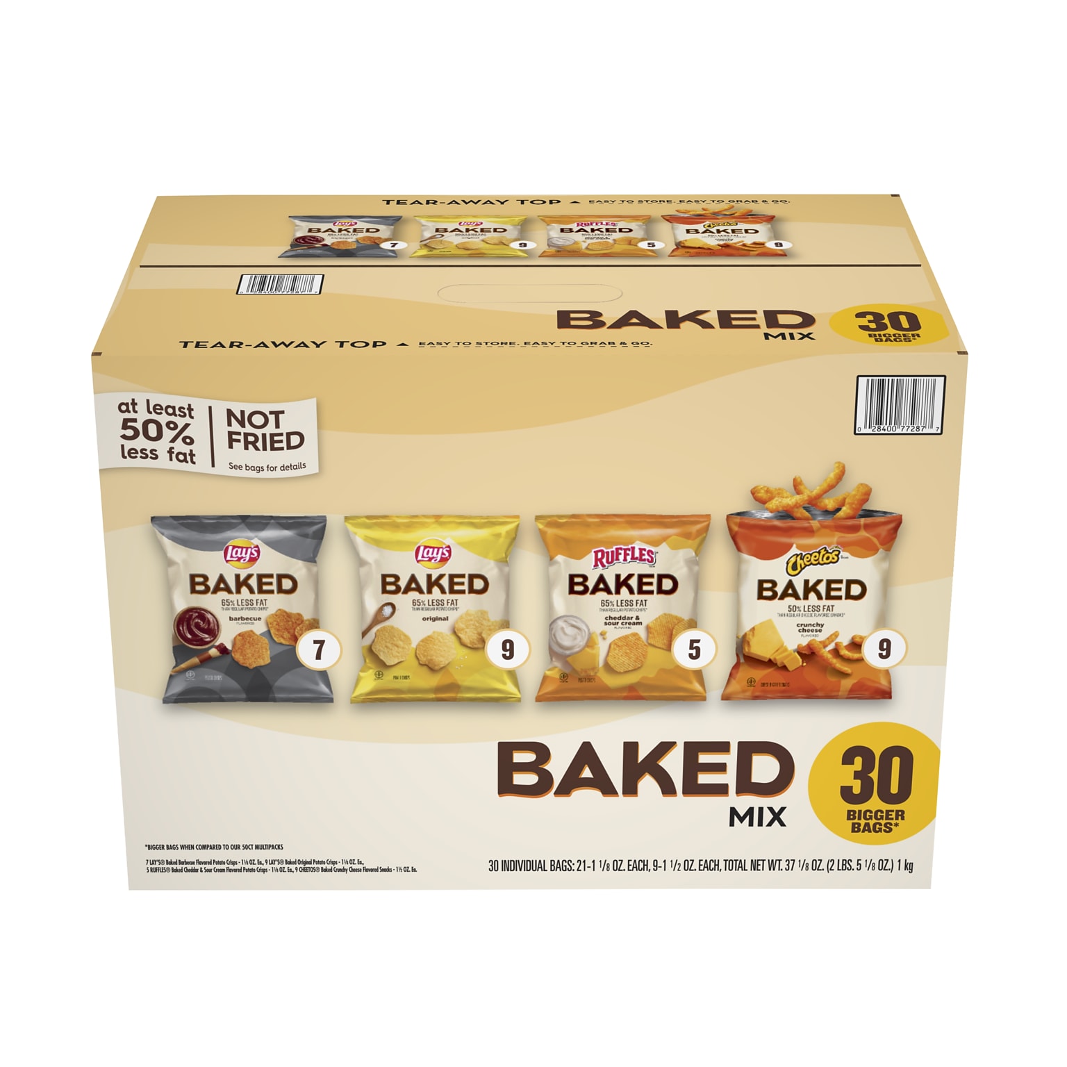 Frito Lay Baked Variety Corn Chips, 1.5 oz. Bags, 30 Bags/Carton (FRI49935)