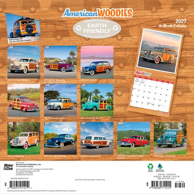2027 BrownTrout American Woodies 12 x 12 Monthly Wall Calendar (9798330711215)
