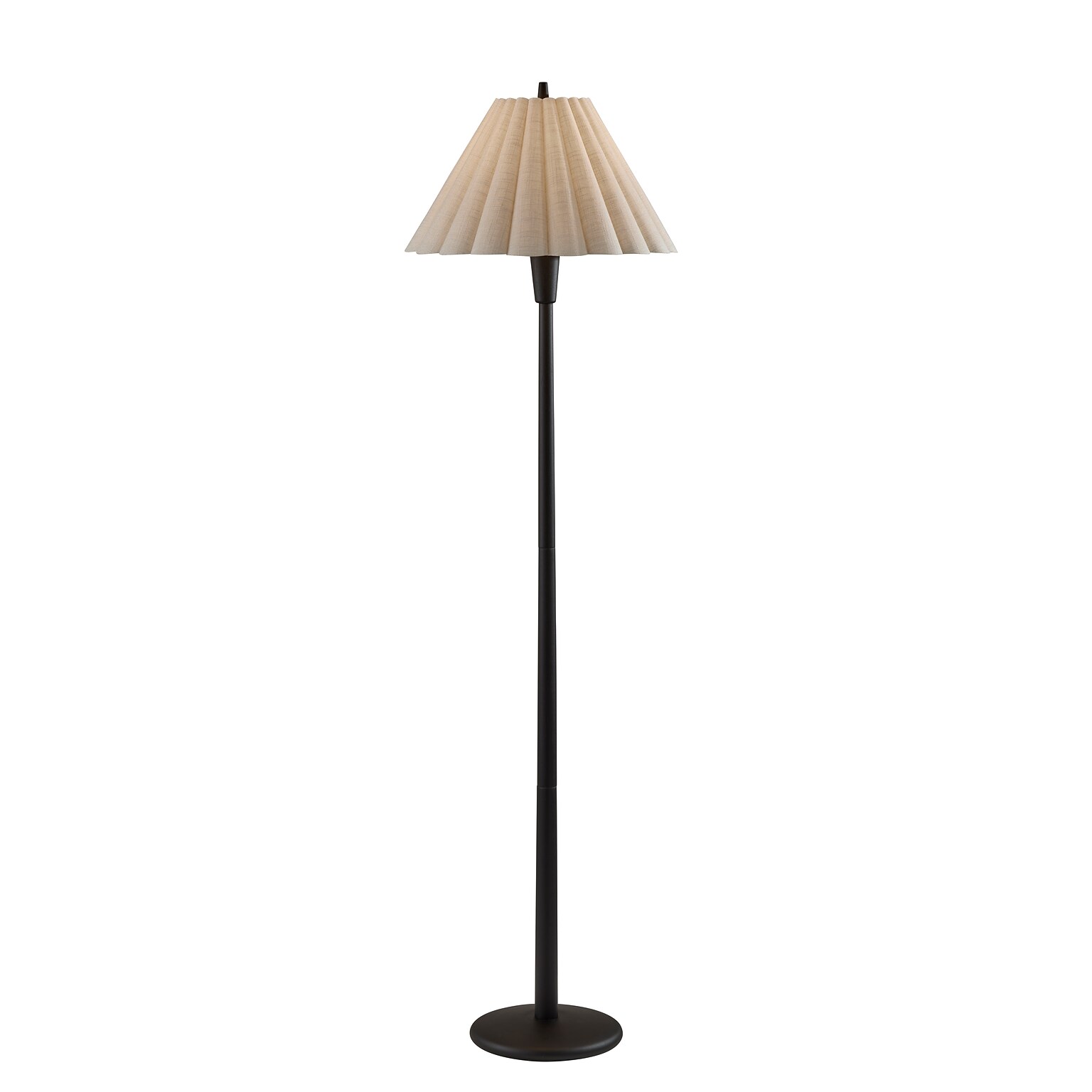 Adesso Scallop 60.75 Black Floor Lamp with Empire Shade (4146-01)