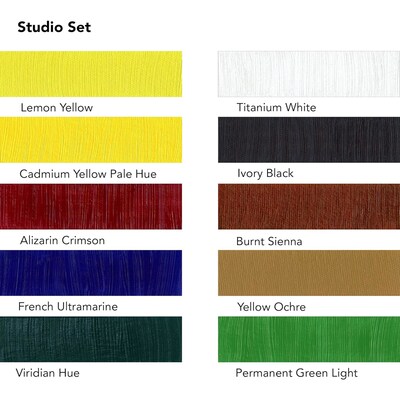 Daler-Rowney System3 Acrylic Paint Studio Set, Assorted Colors, 37ml, 10/Set (DRW129037910)