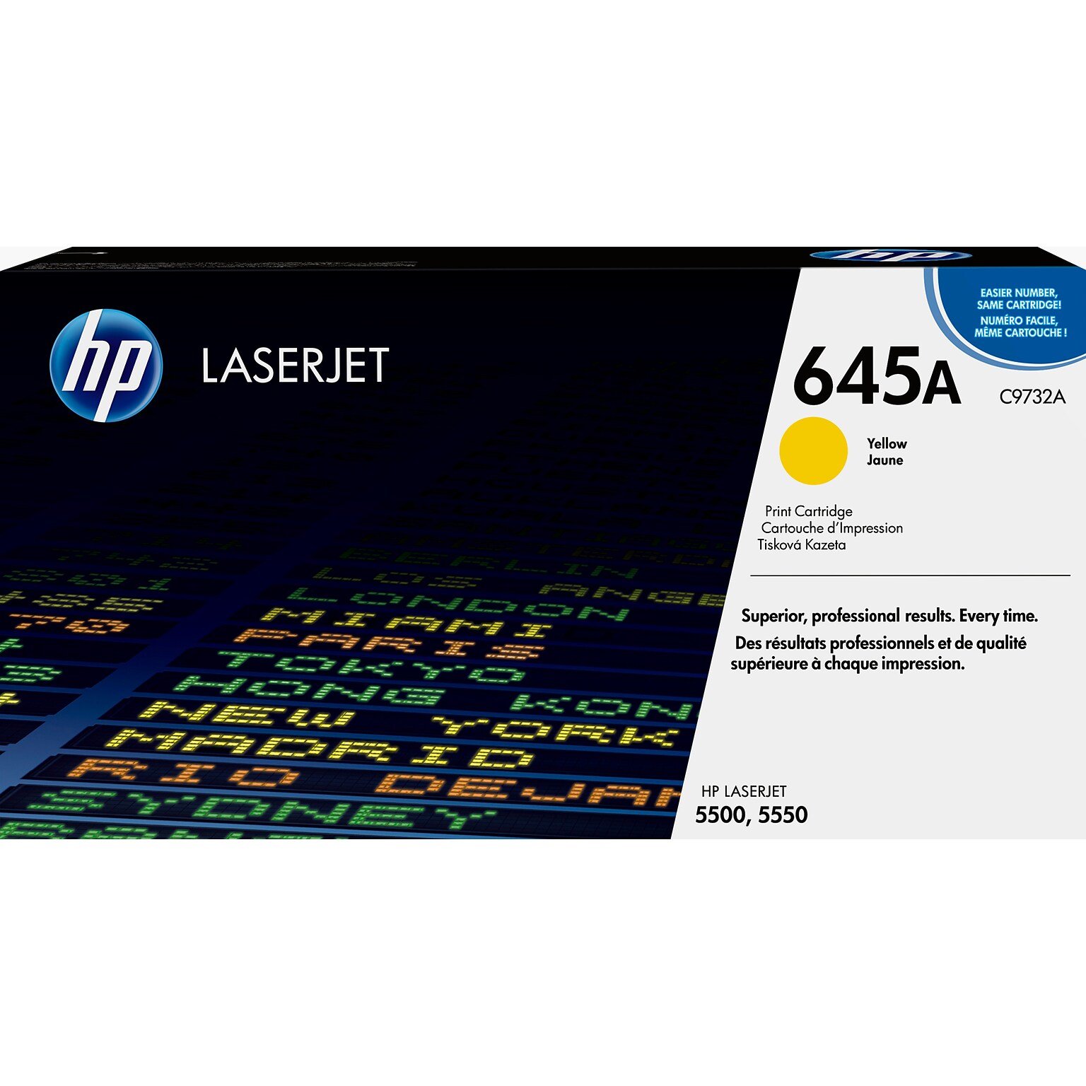 HP 645A Yellow Standard Yield Toner Cartridge, Prints Up to 12,000 Pages (C9732A)