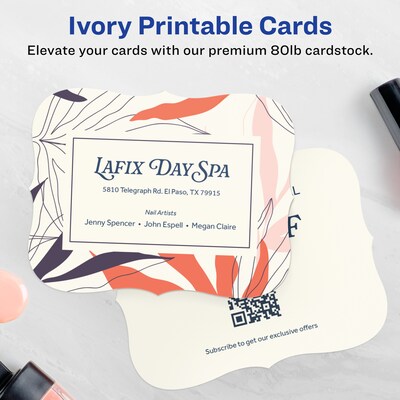 Avery Integrated Cards, 4.25 x 5.5, Matte Ivory, 50/Pack (95277)