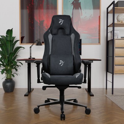 Arozzi Vernazza Supersoft Fabric Ergonomic Racing Gaming Chair, Black (VERNAZZA-SPSF-BK)
