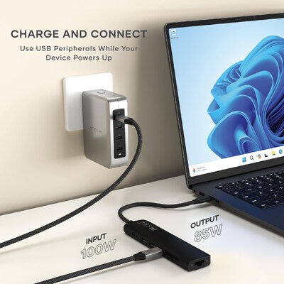 Satechi 7-in-1 USB-C Slim Multiport Adapter with Ethernet, Black (ST-P7SK)