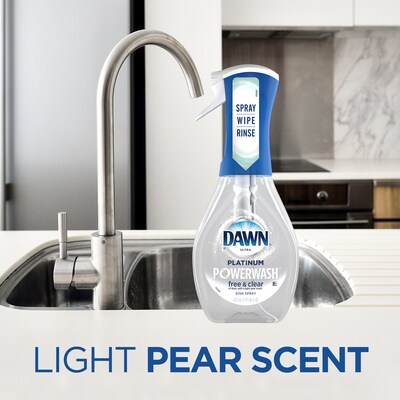 Dawn Ultra Platinum Powerwash Free & Clear Dish Soap Spray, Light Pear Scent, 16 oz. (65732)