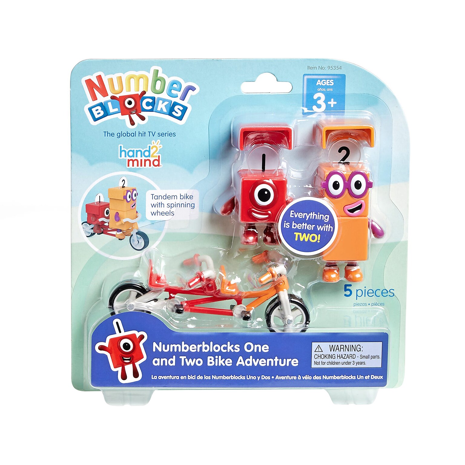 hand2mind Numberblocks One and Two Bike Adventure Playset, Red/Orange (95354)