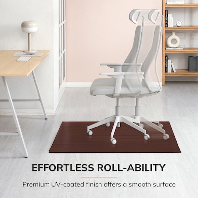 Anji Mountain Plush Bamboo Carpet & Hard Floor Chair Mat, 42" x 48", Dark Cherry (AMB0500-1011)