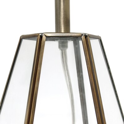 Lalia Home Transparent Triagonal Table Lamp, Brass (LHT-4009-BR)