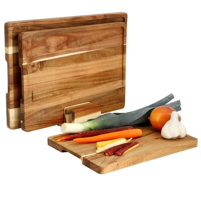 MegaChef Acacia Wood Cutting Board Set with Base (935122171M)