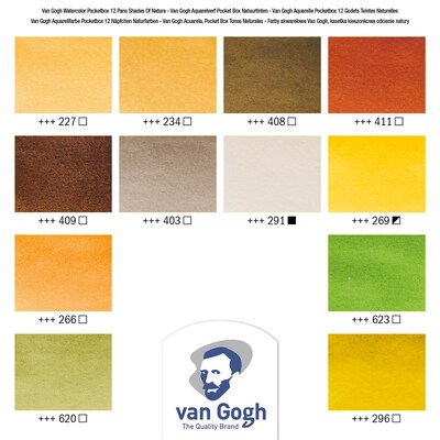 Talens Van Gogh Shades of Nature Selection Watercolor Paint, Assorted Colors (VNG20808641)