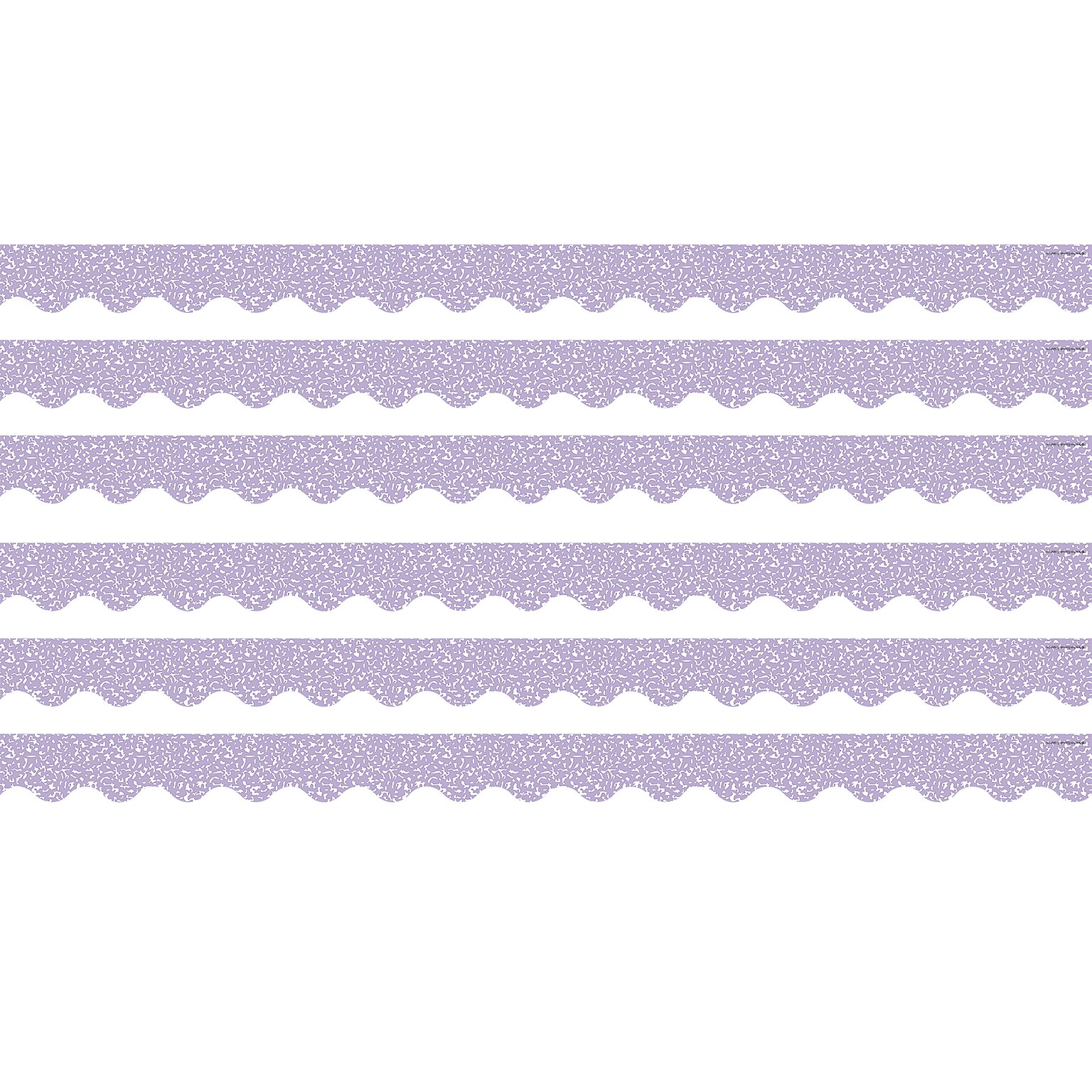 Teacher Created Resources Border Trim, 2.19 x 2.92, Composition Purple Scalloped, 12/Pack, 6 Packs/Bundle (TCR9317-6)
