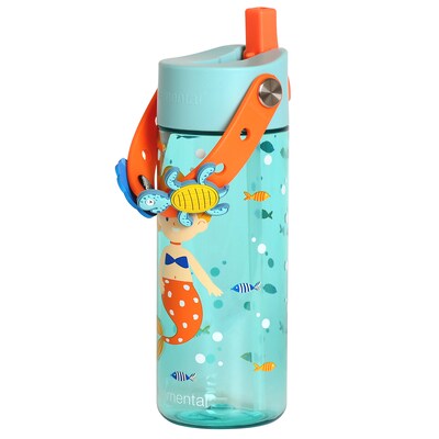 Elemental Splash Charm Plastic Water Bottle, 18 oz., Sunny Mermaid (EMLETR18SMM62C)