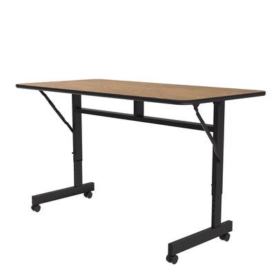 Correll Econoline Flip Top Nesting Table, 24x48, Medium Oak (FTM2448TF-06)