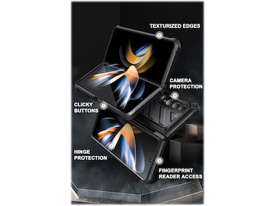 SUPCASE Unicorn Beetle Black Kickstand Case for Samsung Galaxy Z Fold4 (SUP-Galaxy2022-ZFold4-5G-Unicorn-SP-Blac)