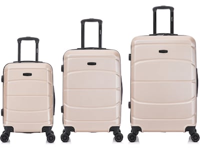 DUKAP Sense 3-Piece Hardside Spinner Luggage Set, Champagne (DKSENSML-CHA)