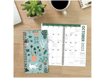 2023-2024 Willow Creek Houseplants 3.5" x 6.5" Academic Weekly & Monthly Planner, Paperboard Cover, Multicolor (38260)