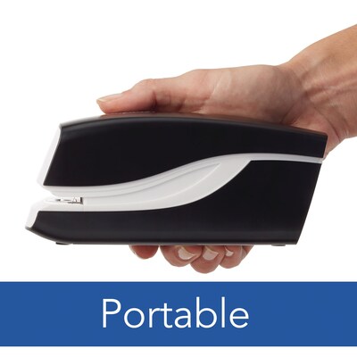 Swingline Breeze Electric Desktop Stapler, 20-Sheet Capacity, Black/White (42131/43132)