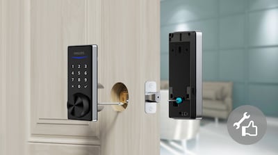 Philips Home Access 1000 Series Single Cylinder Electronic Deadbolt with Lever Set