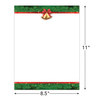 Great Papers! Holiday Stationery Letterhead Holiday Bells , Multicolor, 50 sheets (2024029)
