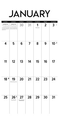 2026 Willow Creek Big Day 12" x 12" Monthly Wall Calendar, Black/White (50255X)