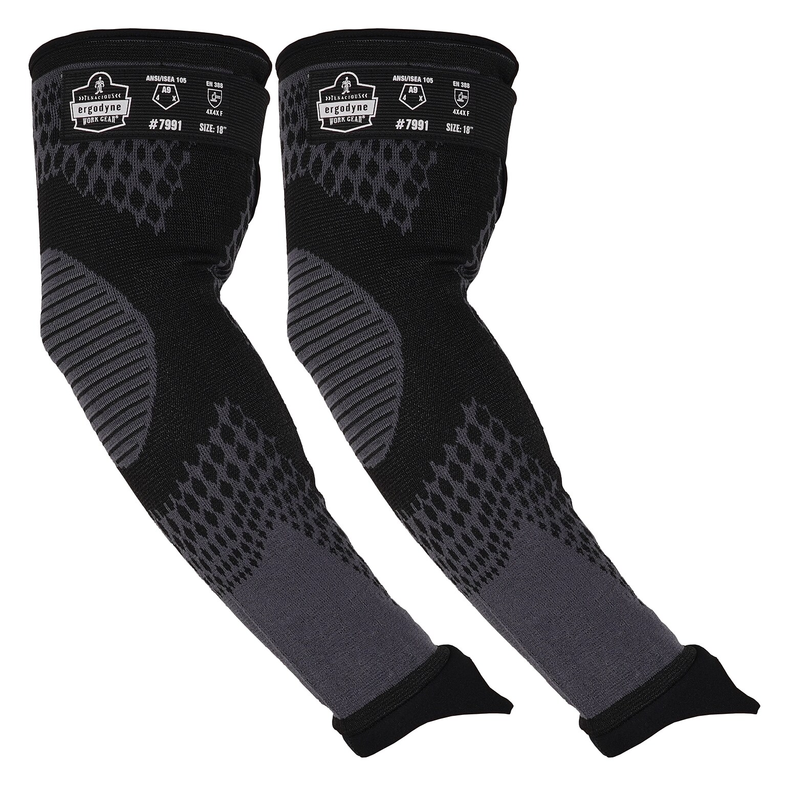 Ergodyne ProFlex 7991 Cut-Resistant Protective Arm Sleeves - ANSI/ISEA 105-2016 A9, EN388: 4X4XF, 18 (17998)