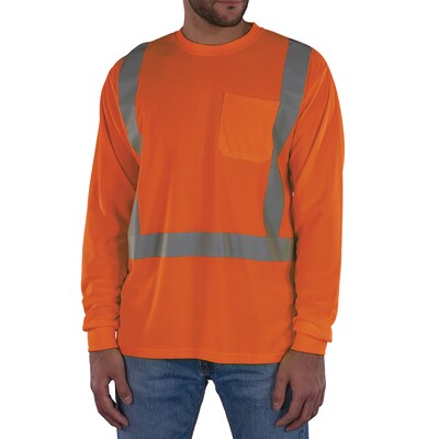 Ergodyne GloWear 8284 High Visibility Long Sleeve T-Shirt, ANSI Type R Class 2, Orange, 4XL (21918)