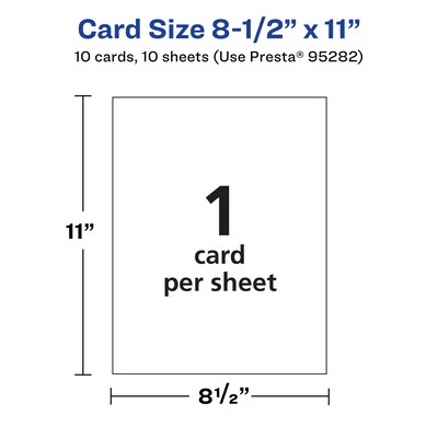 Avery Integrated Cards, 8.5" x 11", Glossy White, 10/Pack (95282)