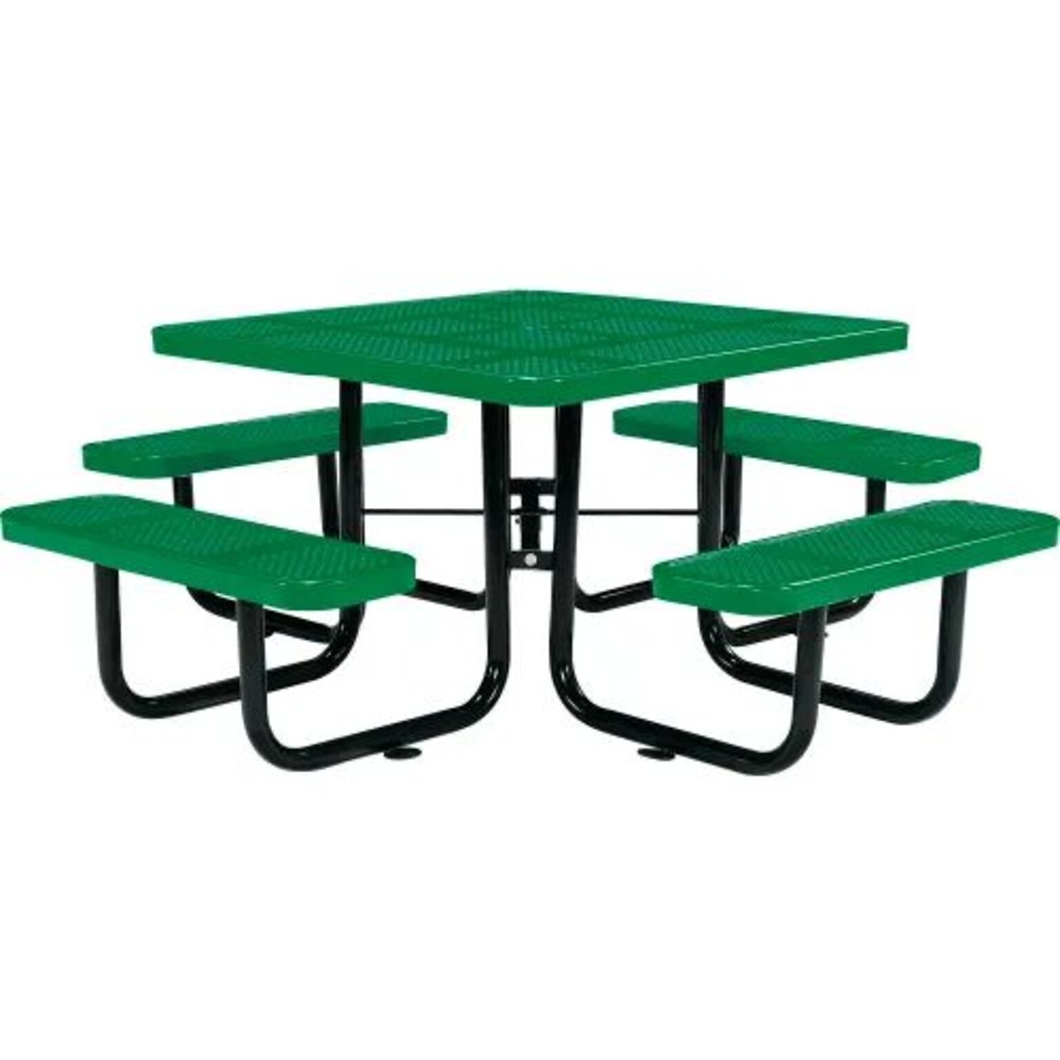 Global Industrial 46 Square Outdoor Steel Picnic Table, Perforated Metal, Green (694551GN)
