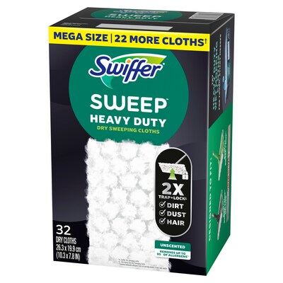 Swiffer Heavy Duty Dry Sweeping Cloths, White, 32/Pack (77198)