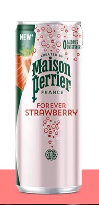 Perrier Flavored Forever Strawberry Sparkling Mineral Water, 11.15 oz., 8 Cans/Pack (12316295)