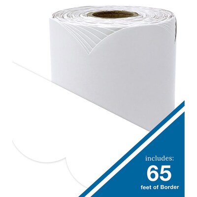 Carson Dellosa Education Rolled Scalloped Bulletin Board Borders, 3" x 65', White, 3/Bundle (CD-108514-3)