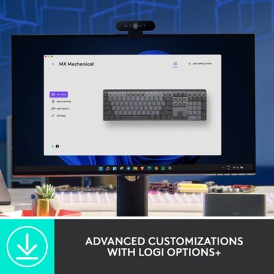 Logitech MX Mechanical Wireless Ergonomic Keyboard, Graphite (920-010548)