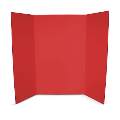 Flipside Tri-Fold Foam Board, 36 x 48, Red, 3/Pack (30089-3)