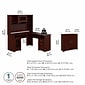 Bush Furniture Cabot 60"W L Shaped Computer Desk with Hutch and Small Storage Cabinet, Harvest Cherry (CAB016HVC)
