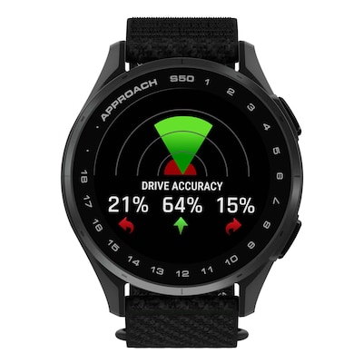 Garmin Approach S50 Golf Smartwatch, GPS, 1.2", Black ComfortFit Nylon Band (010-03010-00)