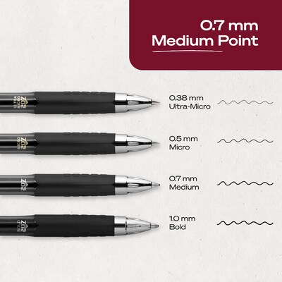 uniball 207 Retractable Gel Pens, Medium Point, 0.7mm, Black Ink, 8/Pack (1756584)