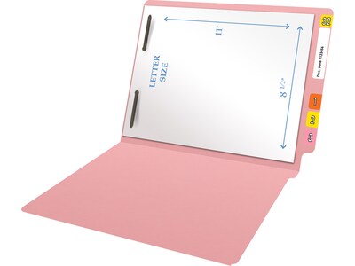Medical Arts Press Heavy Duty End Tab File Folder, Straight-Cut, Letter Size, Pink, 40/Box (S-09461-PNK)