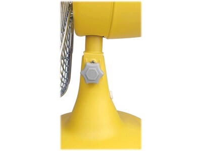 Good Housekeeping Oscillating Desk Fan, 3-Speed, Silver/Yellow (92609)