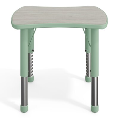 Flash Furniture Wren Rectangular Activity Table, 21.75" x 26.5", Height Adjustable, Light Gray Woodgrain/Sage (YU98RECTBSGE)