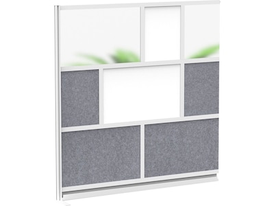 Luxor Workflow Series 8-Panel Modular Room Divider System Add-On Wall with Whiteboard, 70H x 70W,